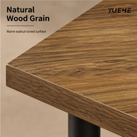 Table de café de Restaurant en bois d'utilisation commerciale table carrée à Base en métal de dessus en bois de noyer pour le restaurant de café