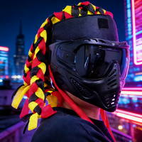 Masque intégral tactique anti-choc en TPE avec lentilles PC pour l'extérieur, avec casque à dreadlocks indiennes multicolores et masque de peinture