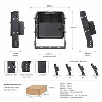 Projecteurs LED de stade 500W IP68 en alliage moulé sous pression, incurvés verticalement, résistants aux hautes températures, pour terrains de jeux, jardins et cours arrière