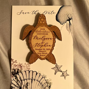 Cartes de mariage personnalisées gravées au laser, tortues <span class=keywords><strong>en</strong></span> <span class=keywords><strong>bois</strong></span>, étiquettes de <span class=keywords><strong>plage</strong></span> estivales pour cadeaux de mariage - Product Image 2