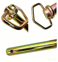 Pasador de Acero al Carbono de Alta Resistencia con Cadena y Grapas, Chapado en Zinc Amarillo, Honghao HH-4435, para Montaje Seguro de Ejes de Enganche