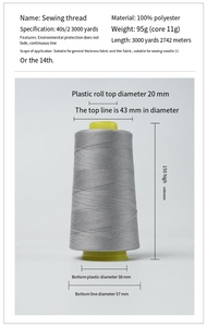 Nhiệm Vụ Nặng Nề 1 Spooled 3000 Yards Polyester May Chuỗi 40/2 Chủ Đề Cho Hộ Gia Đình Máy May May Phụ Kiện - Product Image 5