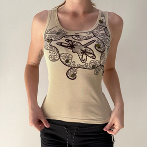 Top Corto sin Mangas con Estampado Gráfico para Mujer, Estilo Y2K, Informal - Product Image 1