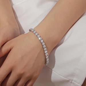 Moissanite tennis bracelet 925 <b>silver</b> plated 14k gold 3-6.5mm D Color VVS1 Round Cut bracelets <b>for</b> women <b>Men</b> Gift - Product Image 4