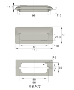 Hengsheng LS122 Concealed Pull Assembly Hardware Handle Hidden Pull Handle Embedded <strong>Door</strong> Handle Kitchen Chrome-Zinc Drawer - Product Image 4