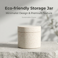 Pots cosmétiques écologiques en paille de blé, pots vides en plastique biodégradable pour crème visage et masque, contenants d'emballage rechargeables pour soins de la peau