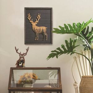 Adornos Navideños de Madera con Forma de Ciervo, Creativos, para Decoración del Hogar y Recuerdos de Viaje, Venta al Por Mayor, Dropshipping - Product Image 2