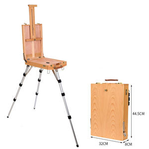 XinyiArt 2023 mise à niveau professionnelle Portable champ et Studio croquis boîte réglable trépied en aluminium <span class=keywords><strong>chevalet</strong></span> debout avec <span class=keywords><strong>Palette</strong></span> - Product Image 1