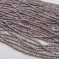 Perles d'eau douce naturelles authentiques de qualité supérieure, prix d'usine Muses Jewels, perles en vrac, 3 mm à 4 mm, forme de riz, couleur violette, perles percées, perlas de agua dulce