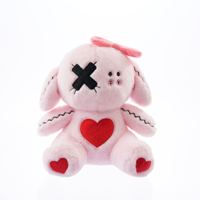 Lapin en peluche gothique style Vaudou, mignon et effrayant, avec visage cousu et cœurs, pour Pâques et Halloween, vente en gros