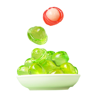 Transparante groene kristallen jelly snoepjes, kauwbaar fruit smaak zacht snoep, Halal OEM groothandel