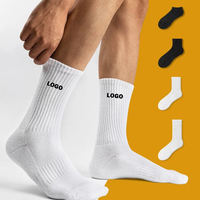 Calcetines Deportivos Clásicos de Algodón Grueso Personalizados para Hombre, Calcetines Blancos con Logotipo Personalizado, Calcetines Deportivos Modernos