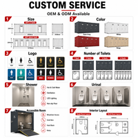 BELYOO Toilettes portables en conteneur pour chantiers de construction avec plusieurs cabines
