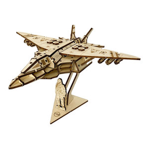 Puzzle 3D in Legno Aereo da Combattimento Fai-da-Te - Kit Modello Artigianale per Adulti con Pezzo Espositivo di Aeromobile e Giocattolo Creativo - Product Image 3