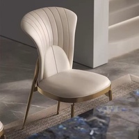 Chaise de salle à manger de luxe légère et design, dossier haut, style minimaliste moderne, chaise de table à thé en acier inoxydable 304, matériau métallique de haute qualité