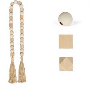 Guirnalda Rústica de Cuentas de Madera Grandes de 40 Pulgadas, Diseño Artesanal Estilo Granja para Decoración Boho del Hogar y Regalos - Product Image 1