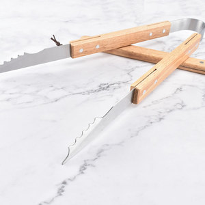 Juego de 2 Utensilios para Barbacoa de Acero Inoxidable con Mango de Madera, Espátula y Pinzas para Barbacoa, para Exteriores, 7 en 2 - Product Image 6