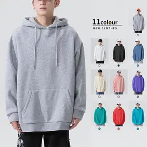 430G Autumn And Winter, Popular Hooded Solid Color Cotton Thick Sweater Men's Long Sleeve Hoodie/