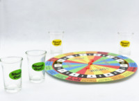 Mini Roulette Jeux à Boire 4 Verres à Shot Jeux de Plateau Tournant pour Fêtes