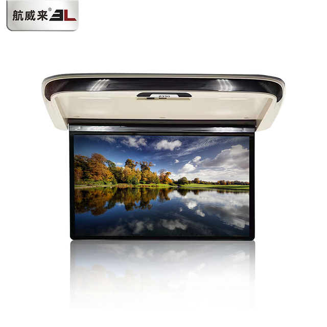 Hot Sale 15.6 Inch Ultra-Thin Car Mount Display Touch Screen 1080P IPS LCD USB/SD Card Flip-Down Remote Control for FM 1
