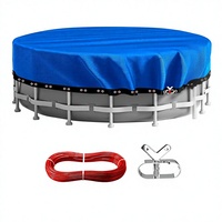 Bâche de piscine hivernale de 3,6 m pour piscines hors sol, en PE robuste et durable, résistante au froid, anti-UV, protection contre les intempéries extrêmes, avec treuil