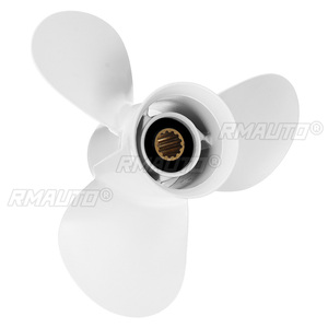 Hélice Marina 11 X 15-G para Motor Fuera de Borda 663-45943-02-EL Compatible con Yamaha 40-60HP, Aluminio Blanco, 3 Aspas, 13 Dientes de Eje - Product Image 2