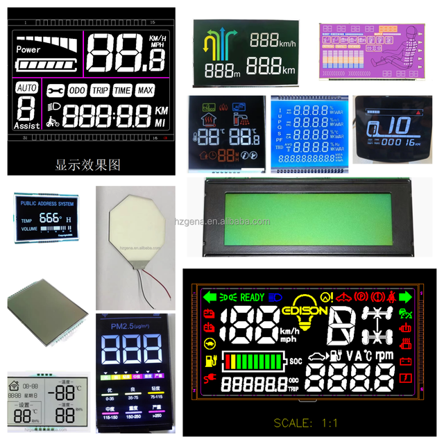 HTN 7 Segment LED Backlight LCD Display Panel with LED Backlight Product Category Segment Displays