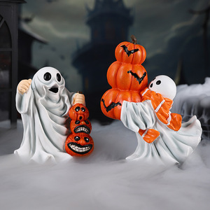 ชุดฟิกเกอร์เรซิ่นผีฮาโลวีนศิลปะลึกลับ 3 ชิ้น ของตกแต่งสุดหลอนสำหรับตั้งโต๊ะและบ้าน - Product Image 4