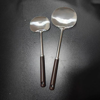 Spatule à champignons en acier inoxydable à manche en noyer, anti-brûlure, de qualité alimentaire, très vendue