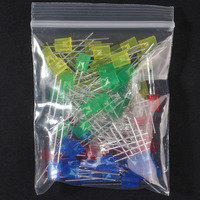 Kit de diodes LED carrées 2X5X7, 100 pièces, 5 couleurs, taille 3 mm, y compris rouge, jaune, bleu, vert, blanc, 12 V max, tension inverse, 1 sac de diodes