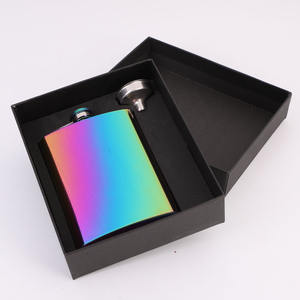 Venta al por mayor LMK185 Botella de whisky de acero inoxidable electrochapada de 8oz, petaca de bolsillo para licor con embudo para alcohol - Product Image 5