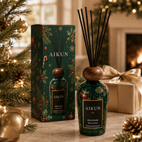 Diffuseur de parfum en rotin de luxe AIKUN, huile essentielle naturelle, sans flamme, logo imprimé, service personnalisé, pour cadeau de Noël