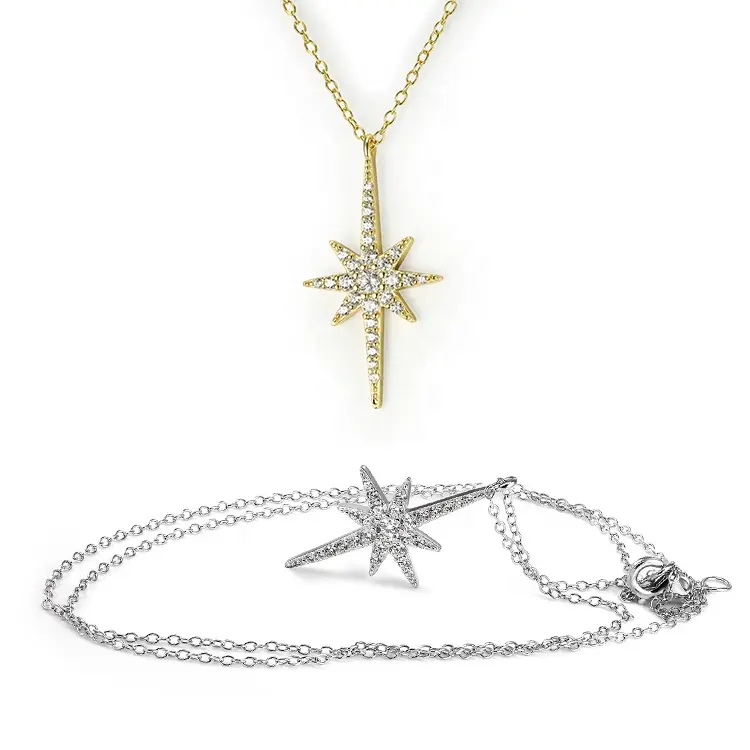 Mulheres na moda 2020 moda jóias de Prata Esterlina 925 Colar de Estrela de Jóias