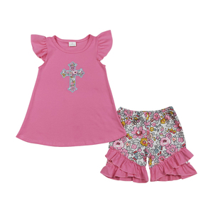 Trendyism Boutique 2026 Envío Inmediato Top sin Mangas para Niñas Pequeñas, Estilo Golf, con Bordado de Puntos, Poliéster Rosa con Volantes - Product Image 3