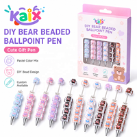 Stylos Gel KAIX Mignons Ours en Peluche avec Perles en Argile et Strass, Pointe Bille 0,5 mm, Encre Gel, Qualité Supérieure, Vente en Gros, Direct Usine
