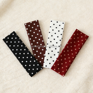 Bandeaux larges extensibles en tissu élastique <span class=keywords><strong>noir</strong></span> à pois blancs pour filles - SPA & Yoga Fashion Designer - Product Image 1