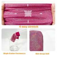 Stock limité : Tissu Spandex holographique rose mystique pour robes moulantes, maillots de bain, vêtements de danse et tissus de performance