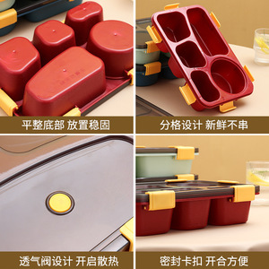 Lunch <b>Box</b> With Lid Sealed Rectangle Chinese Red Insulated Food <b>Container</b> - Product Image 5