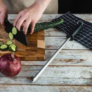 High Quality Carbon Steel <b>Knife</b> <b>Sharpener</b> Rod Ergonomic Handle Quick Sharpening for Chef <b>Kitchen</b> <b>Knives</b> Durable Anti Rust - Product Image 3