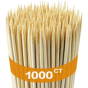 Brochetas de Bambú Natural Reutilizables para Principiantes, de 12 Pulgadas o 30 cm con 4 mm de Diámetro, para Asar Frutas, Cócteles, Kababs y Aperitivos - Product Image 1