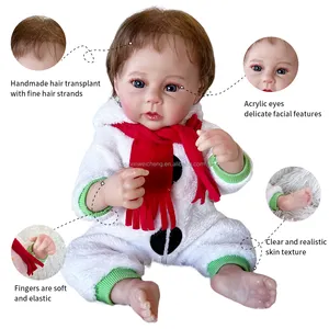 पुनर्जन्म बेबी डॉल 55 सेमी सिलिकॉन विनाइल यथार्थवादी जीवन के नवजात शिशु लड़की गुड़िया लचीला 3 डी त्वचा टोन
