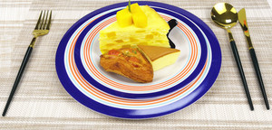 Marin Basics, набор посуды из меламина с полосками, темно-синяя посуда, набор тарелок для ужина и десерта - Product Image 6