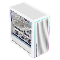 Boîtier d'ordinateur Ruix Full Tower, nouveau design, panneau ARGB, bande lumineuse gaming, façade ATX, verre trempé, alliage d'aluminium, en stock