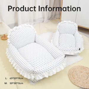 Abnehmbares Waschbares Hunde- und Katzenbett Polka-Dot-Muster Prinzessin Niedliches Gemütliches Teddy Kleines Hundebett Quadratisch Ganzjährig Universell Polyester - Product Image 2