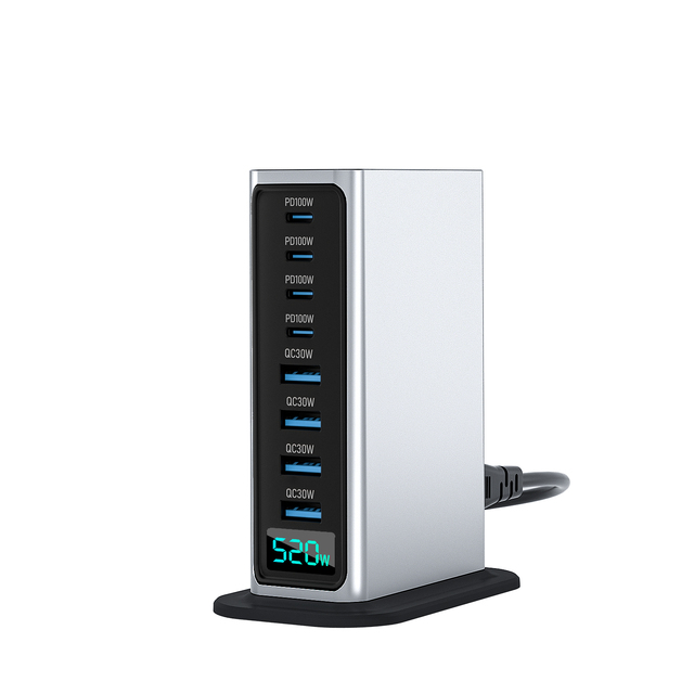 Super Fast 520W GaN Multiport Charger 100W Power Charger Adapter Station Station 4C4A Type C Charger for iPhone for Laptop PD