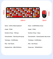 Milk Tea Multiple Color Slim Cute Round Button Mechanical Gaming Waterproof Wireless for Keyboard Mouse Combos