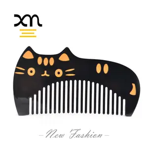 Fantezi kedi tasarım selüloz asetat plastik saç tarağı logo özel geniş diş saç tarak kadınlar kız hediyeler Ins takı