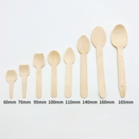 Cuillère jetable biodégradable ECOLIFE 160mm en bois de bouleau pour emporter