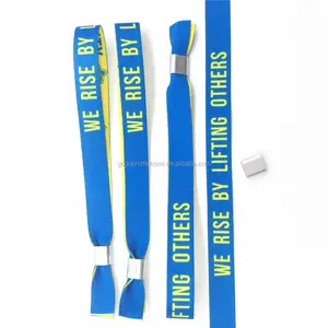 Promotional items wholesale one time use custom logo for Blue Fabric wristbands for festival/music concert/activity Bracelet