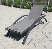 Chaise longue d'extérieur haut de gamme en aluminium avec dossier ergonomique, support robuste, idéale pour l'hôtellerie, livraison directe usine et faible MOQ